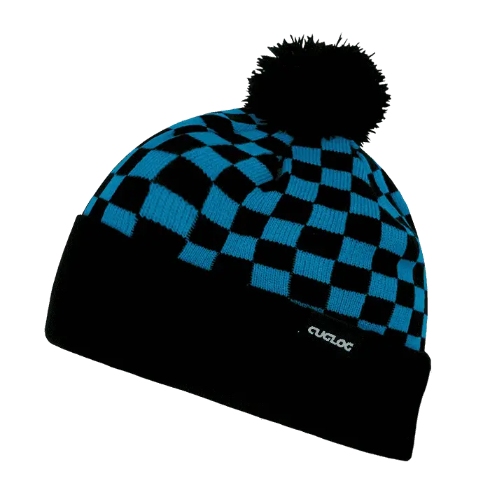 Cuglog K019 Changbai Checker Beanie - Teal Black - Teal Black / One Size Fits Most
