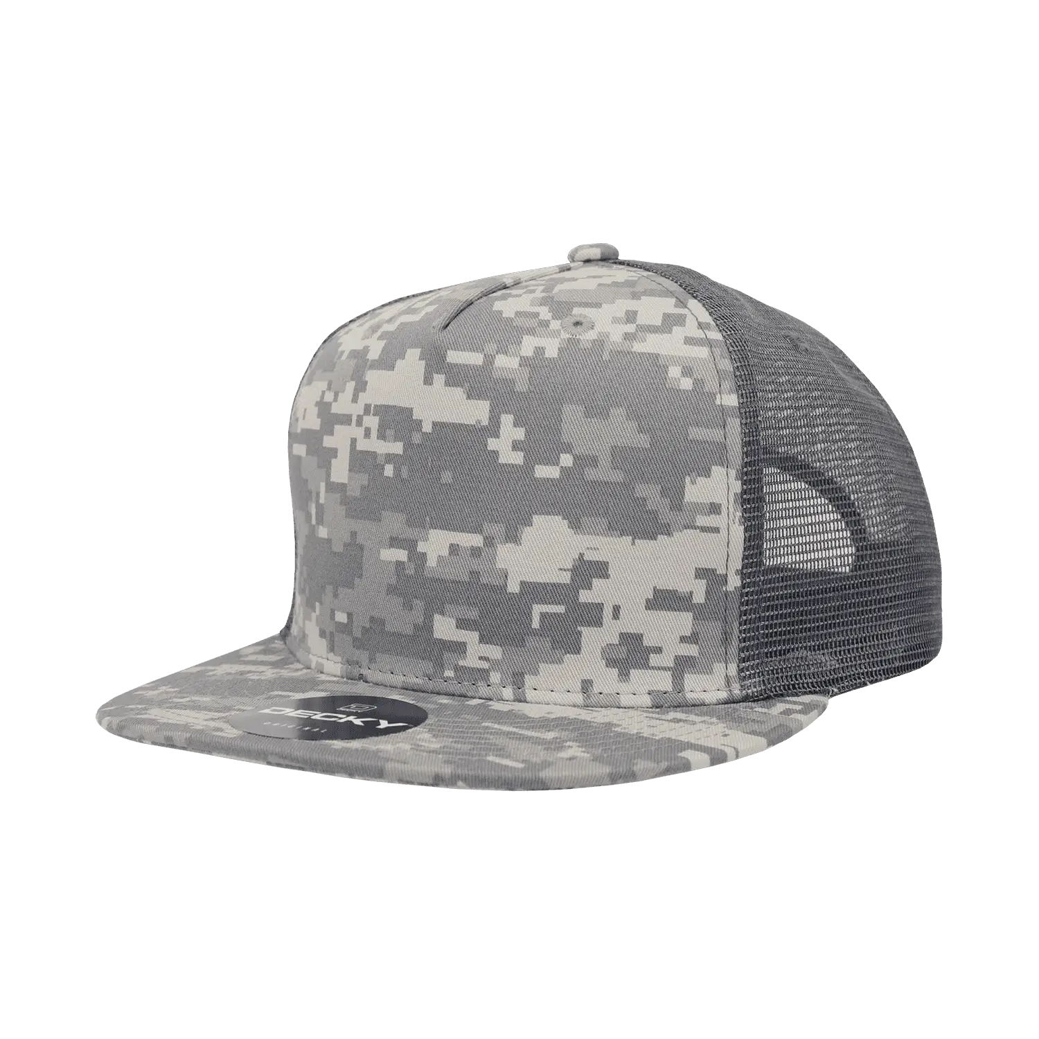 Decky 1040 Classic 5 Panel Cot. Trucker Cap - Army Digicam - Army Digicam / One Size Fits Most