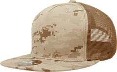 Decky 1040 Classic 5 Panel Cot. Trucker Cap - Desert Camo Brown - Desert Camo Brown / One Size Fits Most
