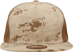 Decky 1040 Classic 5 Panel Cot. Trucker Cap - Desert Camo Brown - Desert Camo Brown / One Size Fits Most