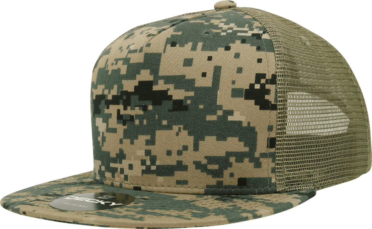 Decky 1040 Classic 5 Panel Cot. Trucker Cap - MCU Camo - MCU Camo / One Size Fits Most