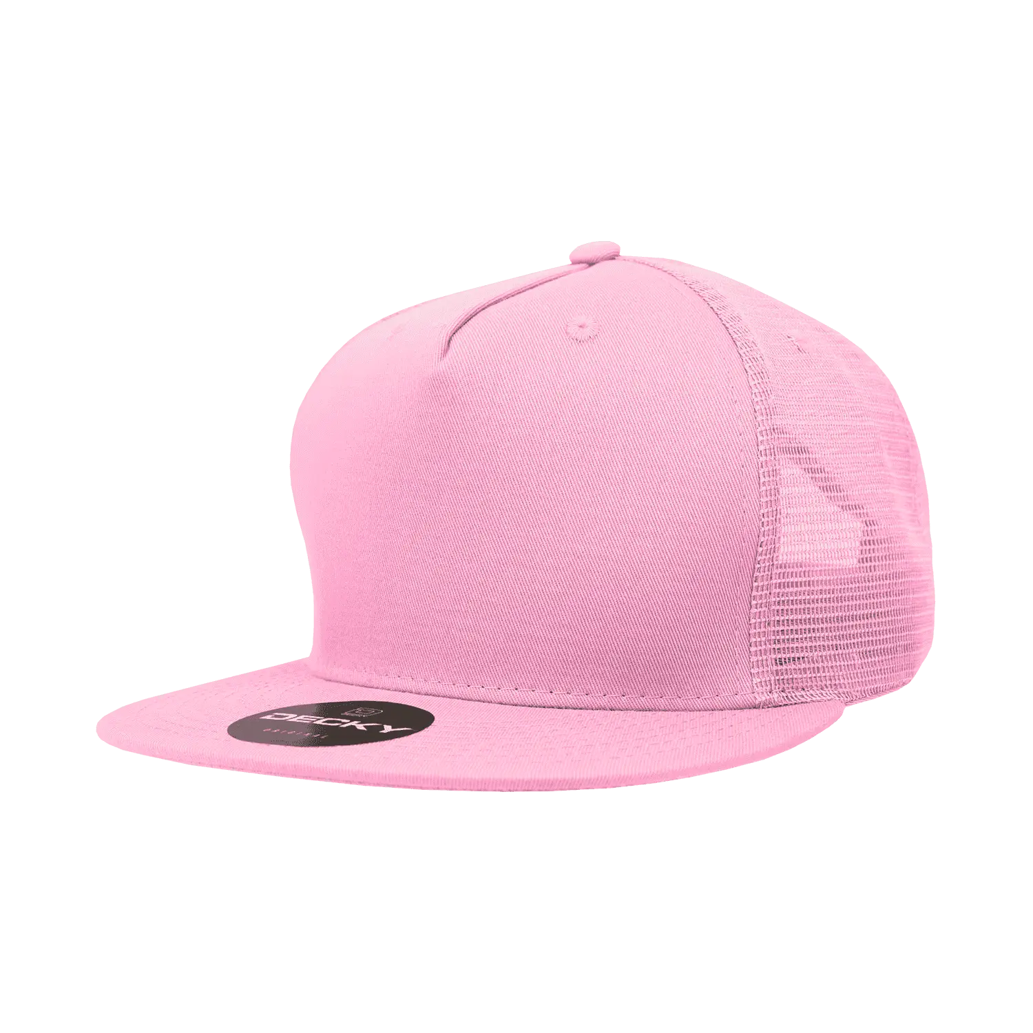 Decky 1040 Classic 5 Panel Cot. Trucker Cap - Pink - Pink / One Size Fits Most