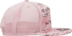 Decky 1040 Classic 5 Panel Cot. Trucker Cap - PKD Camo Pink - PKD Camo Pink / One Size Fits Most