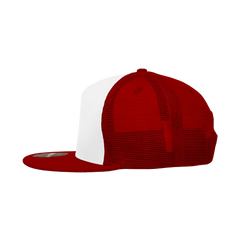 Decky 1040 Classic 5 Panel Trucker Cap White Cardinal White Cardinal / One Size Fits Most