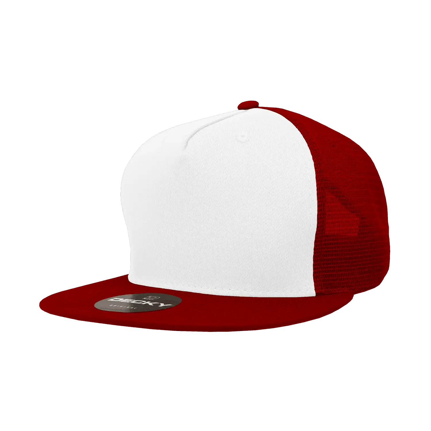 Decky 1040 Classic 5 Panel Trucker Cap White Cardinal White Cardinal / One Size Fits Most