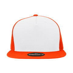 Decky 1040 Classic 5 Panel Trucker Cap - White Orange - White Orange / One Size Fits Most