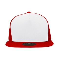 Decky 1040 Classic 5 Panel Trucker Cap - White Red - White Red / One Size Fits Most