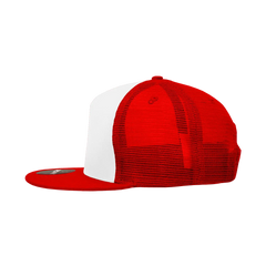 Decky 1040 Classic 5 Panel Trucker Cap - White Red - White Red / One Size Fits Most