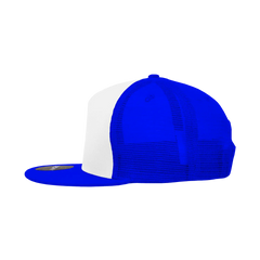 Decky 1040 Classic 5 Panel Trucker Cap - White Royal - White Royal / One Size Fits Most