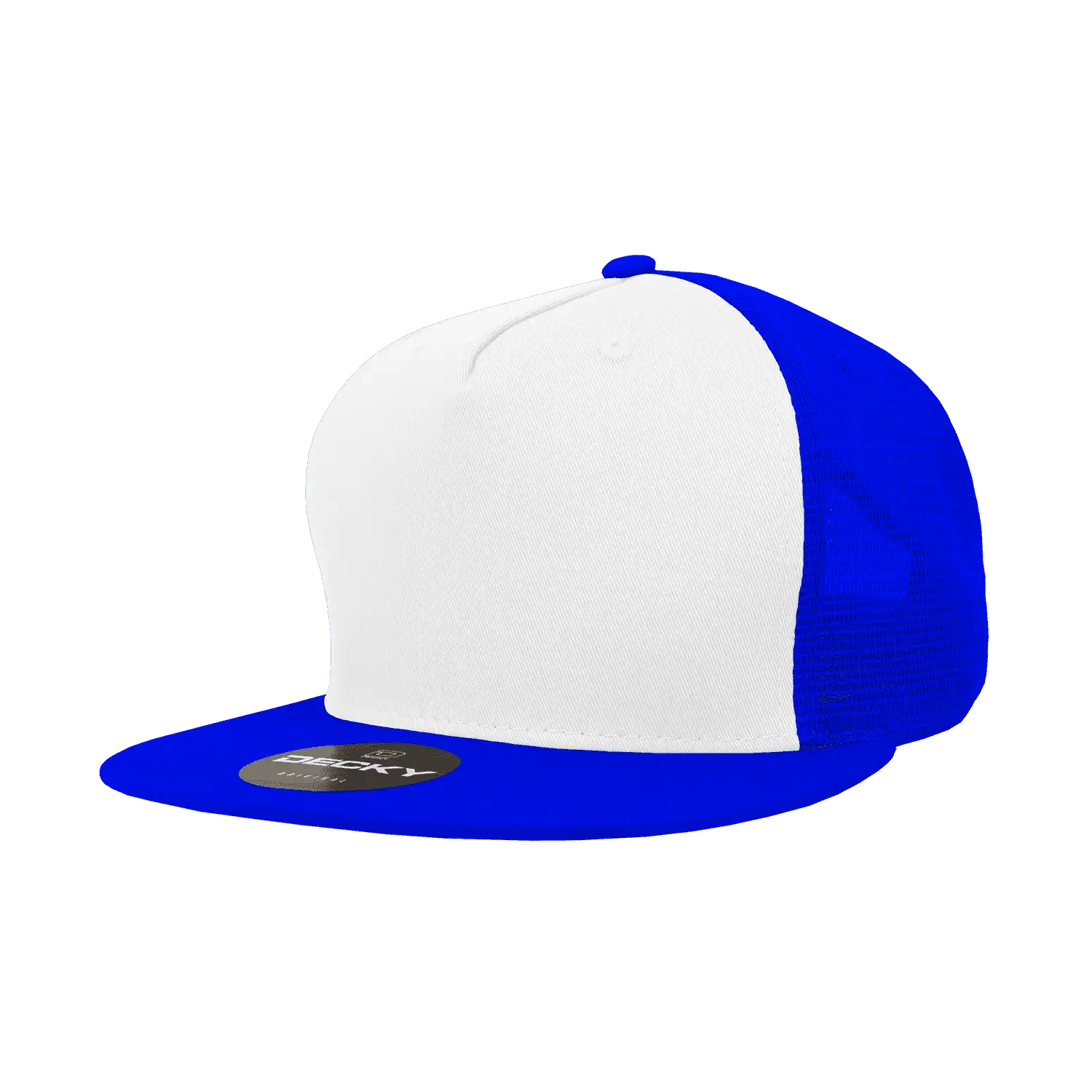 Decky 1040 Classic 5 Panel Trucker Cap - White Royal - White Royal / One Size Fits Most