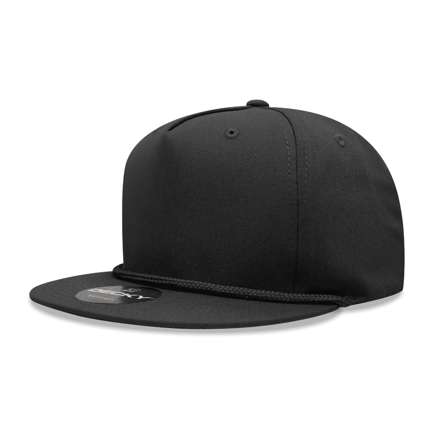 Decky 1041 Classic Flat Bill Golf Cap - Black - Black / One Size Fits Most