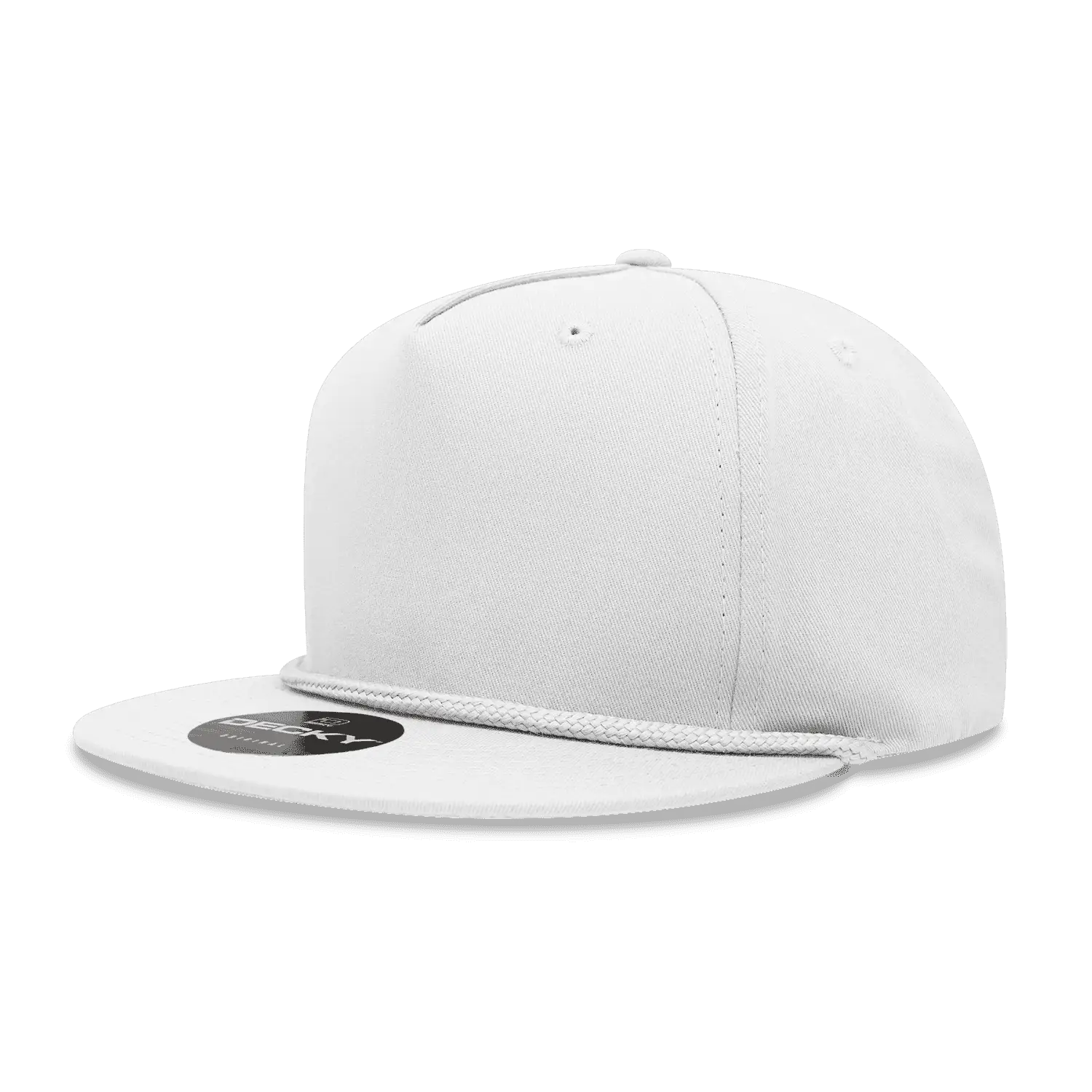 Decky 1041 Classic Flat Bill Golf Cap - White - White / One Size Fits Most