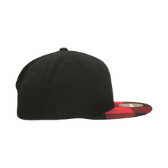 Decky 1045 Plaid Flat Bill Snapback Cap - Black Red - Black Red / One Size Fits Most