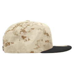 Decky 1047 Digital Camo Snapback Cap - Black Desert Camo - Sand Black / One Size Fits Most