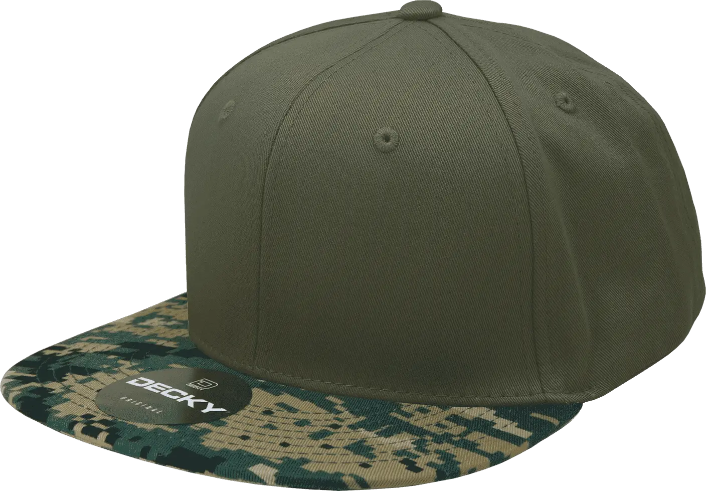 Decky 1047 Digital Camo Snapback Cap - MCU Camo Olive - MCU Camo Olive / One Size Fits Most