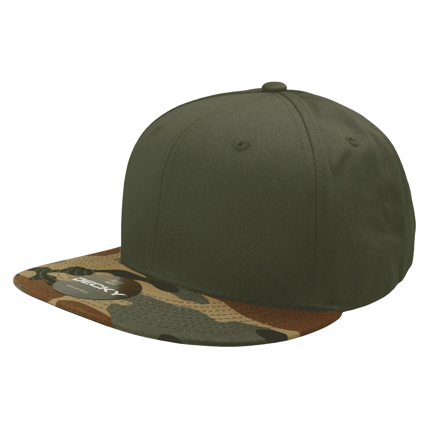 Decky 1047 Digital Camo Snapback Cap - Woodland Olive - Woodland Olive / One Size Fits Most