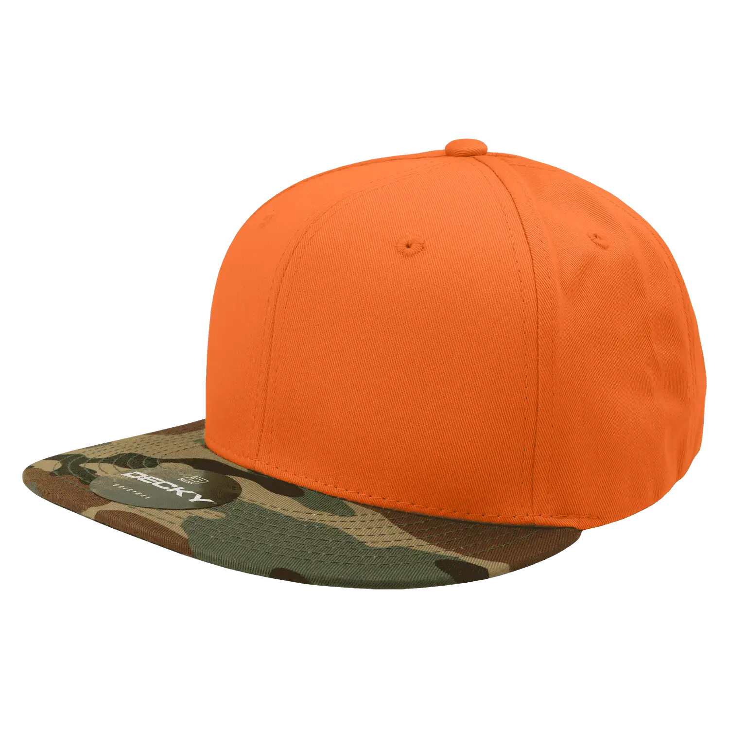 Decky 1047 Digital Camo Snapback Cap - Woodland Orange - Woodland Orange / One Size Fits Most