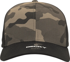 Decky 1048 Camo Curve Bill Baseball Cap - Black Woodland Camo - Black Woodland / One Size Fits Most