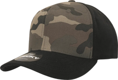 Decky 1048 Camo Curve Bill Baseball Cap - Black Woodland Camo - Black Woodland / One Size Fits Most