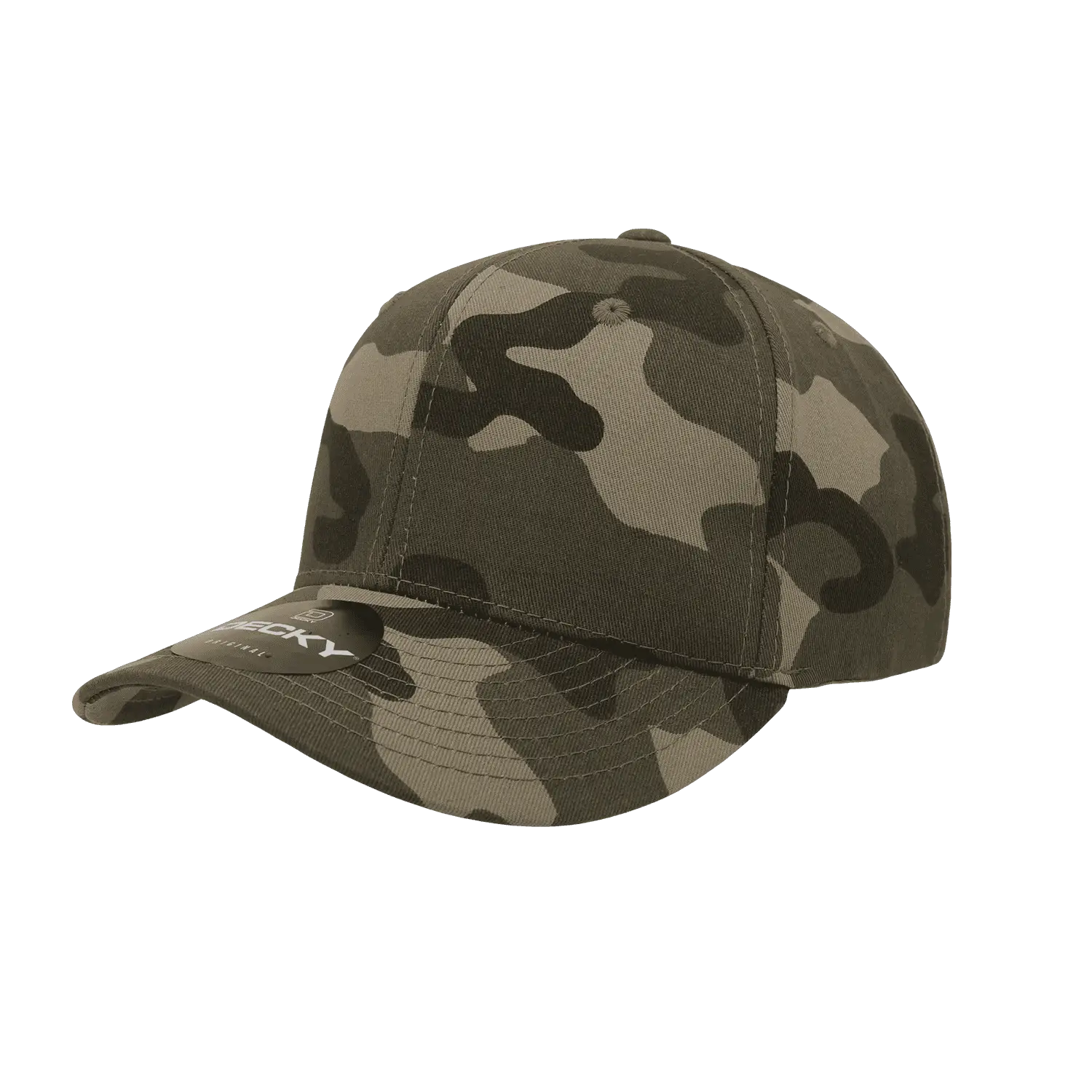 Decky 1048 Camo Curve Bill Baseball Cap - Woodland Camo - Woodland Camo / One Size Fits Most