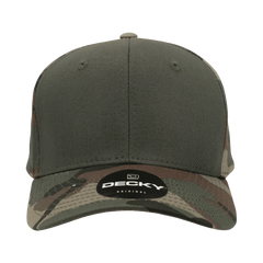 Decky 1048 Camo Curve Bill Baseball Cap - Woodland Camo Olive - Woodland Olive / One Size Fits Most