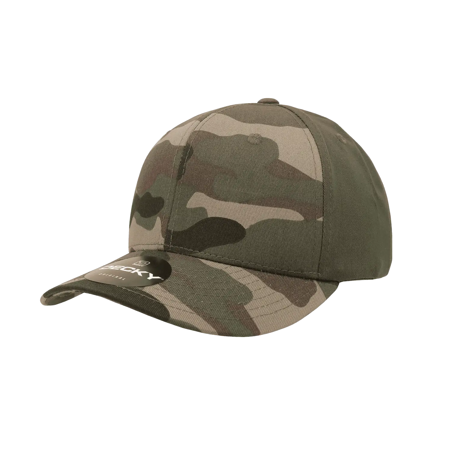 Decky 1048 Camo Curve Bill Baseball Cap Woodland Olive Woodland Olive / One Size Fits Most