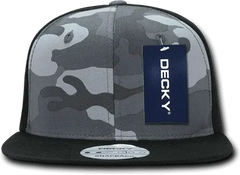 Decky 1049 Camo Cotton Snapback Cap - Black Urban Camo Black - Black Urban Camo Black / One Size Fits Most