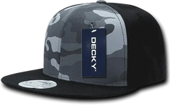 Decky 1049 Camo Cotton Snapback Cap - Black Urban Camo Black - Black Urban Camo Black / One Size Fits Most