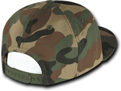 Decky 1049 Camo Cotton Snapback Cap - Black Woodland Camo - Black Woodland / One Size Fits Most