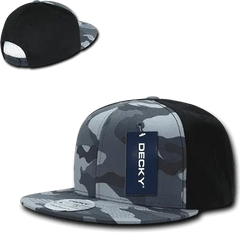 Decky 1049 Camo Cotton Snapback Cap - Urban Camo Black - Urban Camo Black / One Size Fits Most