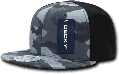 Decky 1049 Camo Cotton Snapback Cap - Urban Camo Black - Urban Camo Black / One Size Fits Most