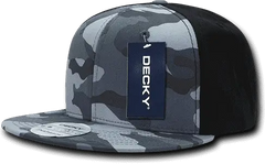 Decky 1049 Camo Cotton Snapback Cap - Urban Camo Black - Urban Camo Black / One Size Fits Most
