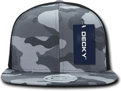 Decky 1049 Camo Cotton Snapback Cap - Urban Camo Black - Urban Camo Black / One Size Fits Most