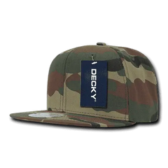 Decky 1049 Camo Cotton Snapback Cap - Woodland Camo - Woodland Camo / One Size Fits Most
