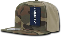 Decky 1049 Camo Cotton Snapback Cap - Woodland Camo Khanki - Woodland Khanki / One Size Fits Most
