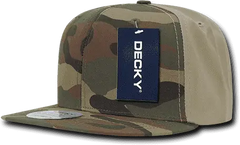 Decky 1049 Camo Cotton Snapback Cap - Woodland Camo Khanki - Woodland Khanki / One Size Fits Most
