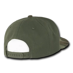 Decky 1049 Camo Cotton Snapback Cap - Woodland Olive - Woodland Olive / One Size Fits Most