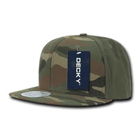 Decky 1049 Camo Cotton Snapback Cap - Woodland Olive - Woodland Olive / One Size Fits Most