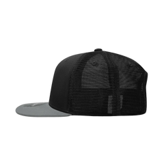 Decky 1052 6 Panel Flat Bill Trucker Cap - Black Dark Gray - Black Dark Gray / One Size Fits Most