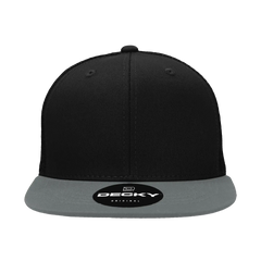 Decky 1052 6 Panel Flat Bill Trucker Cap - Black Dark Gray - Black Dark Gray / One Size Fits Most