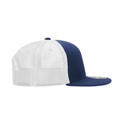 Decky 1052 6 Panel Flat Bill Trucker Cap - Navy White - Navy White / One Size Fits Most