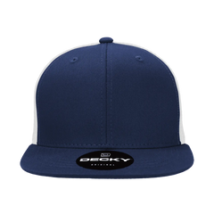 Decky 1052 6 Panel Flat Bill Trucker Cap - Navy White - Navy White / One Size Fits Most