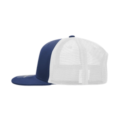 Decky 1052 6 Panel Flat Bill Trucker Cap - Navy White - Navy White / One Size Fits Most