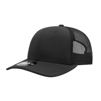Decky 1053 6 Panel Curve Bill Trucker Cap - Black - Black / One Size Fits Most