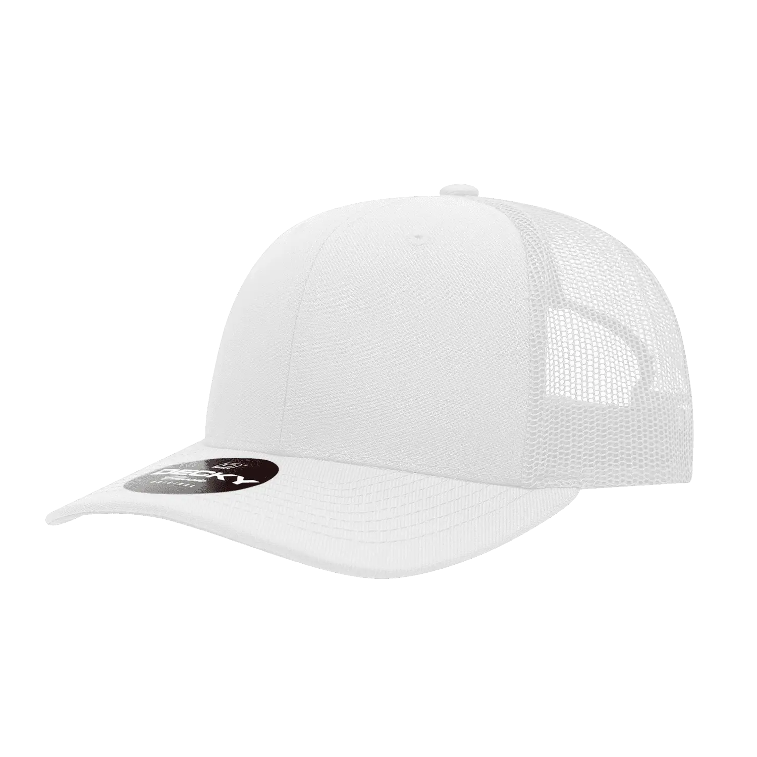 Decky 1053 6 Panel Curve Bill Trucker Cap - White - White / One Size Fits Most