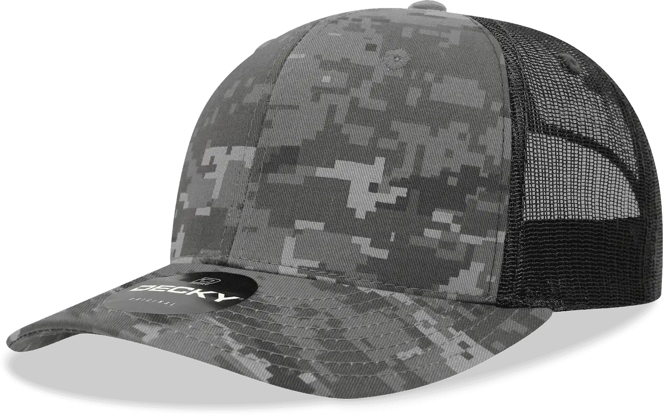 Decky 1054 Cotton Curve Billl Trucker Cap - NTG Camo - NTG Camo / One Size Fits Most