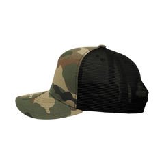 Decky 1054 Cotton Curve Billl Trucker Cap - Woodland Camo Black - Muti-Color / One Size Fits Most