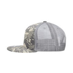 Decky 1055 Camo Flat Bill Trucker Cap - Army Digicam Gray - Army Digicam Gray / One Size Fits Most