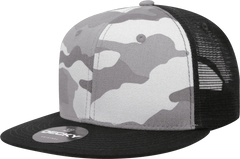Decky 1055 Cotton Flat Bill Trucker Cap - Black Urban Camo Black - Black Urban Camo Black / One Size Fits Most