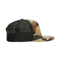 Decky 1055 Cotton Flat Bill Trucker Cap - Woodland Camo Black - Muti-Color / One Size Fits Most